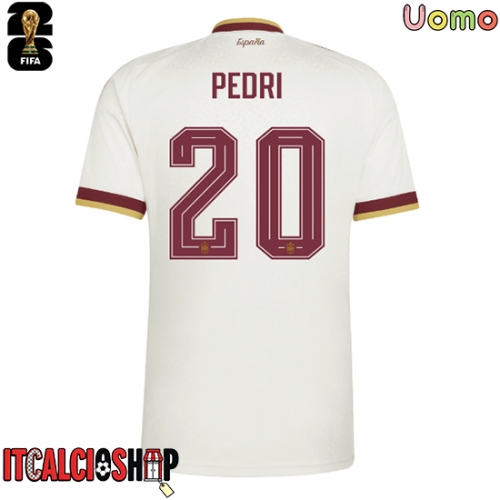 Spagna Pedri Gonzalez #20 Seconda Maglia Mondiali 2026 Manica Corta